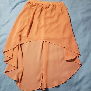 Forever 21 Orange High-Low Flowy Skirt